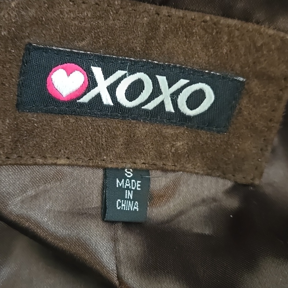XOXO Vintage 90s Brown Suede Blazer with Rabbit Fur Collar - Picture 6 of 9